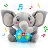Elephant Parent-Child Enlightenment Toy Doll With Electric Sound And Light Music Baby Soothing Plush Toy Gift For Boys And Girls