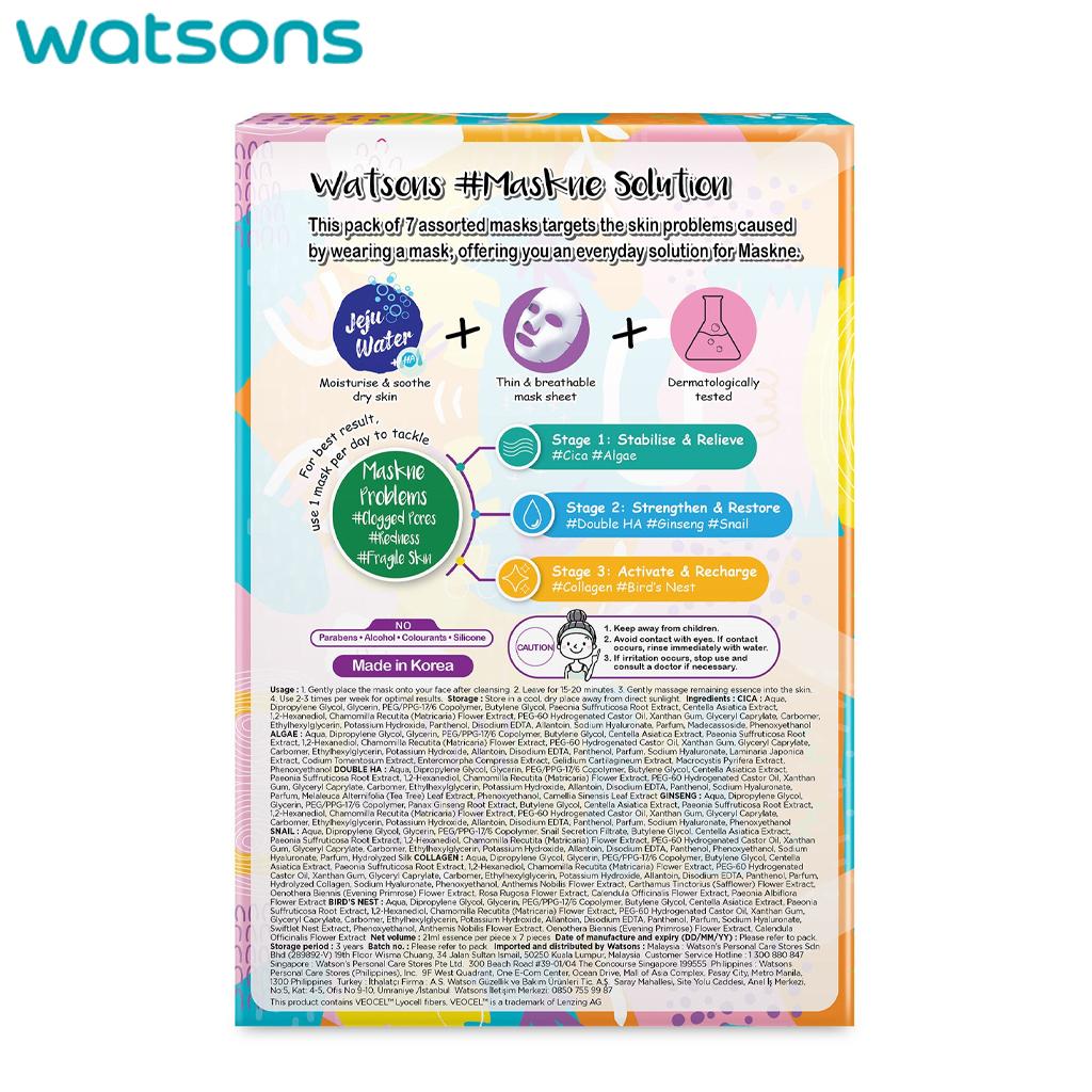 Watsons Maskne Solution 1 Box ( 7 Sheets) - Mask Sheet, Facial Mask