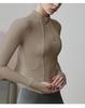 Women's Slim Fit Long Sleeve Yoga Top with Half-Zip Stand Collar