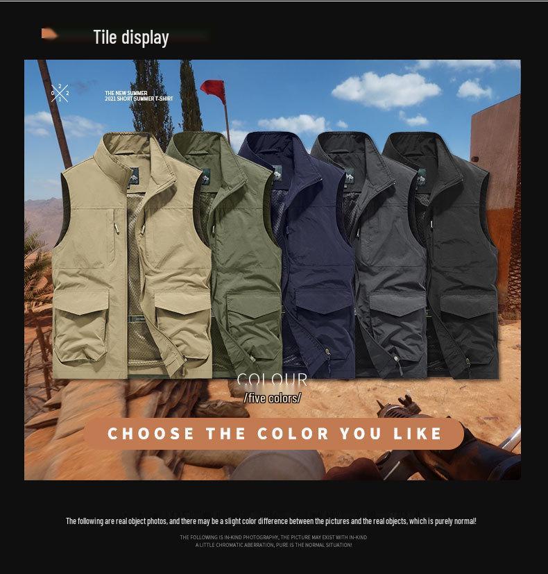 Men's Outdoor Quick-Dry Multi-Pocket Fishing & Photography Vest