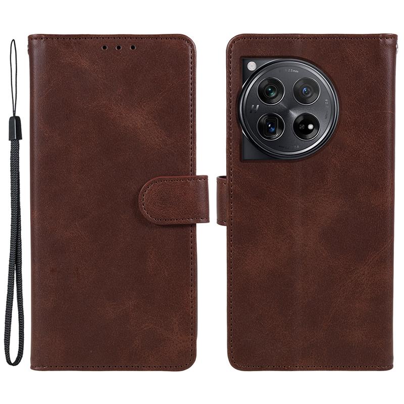 

Чехол для телефона для OnePlus 12R 5G/Ace 3 5G Чехол Магнитная застежка PU кожаный кошелек подставка Ракушка Brown