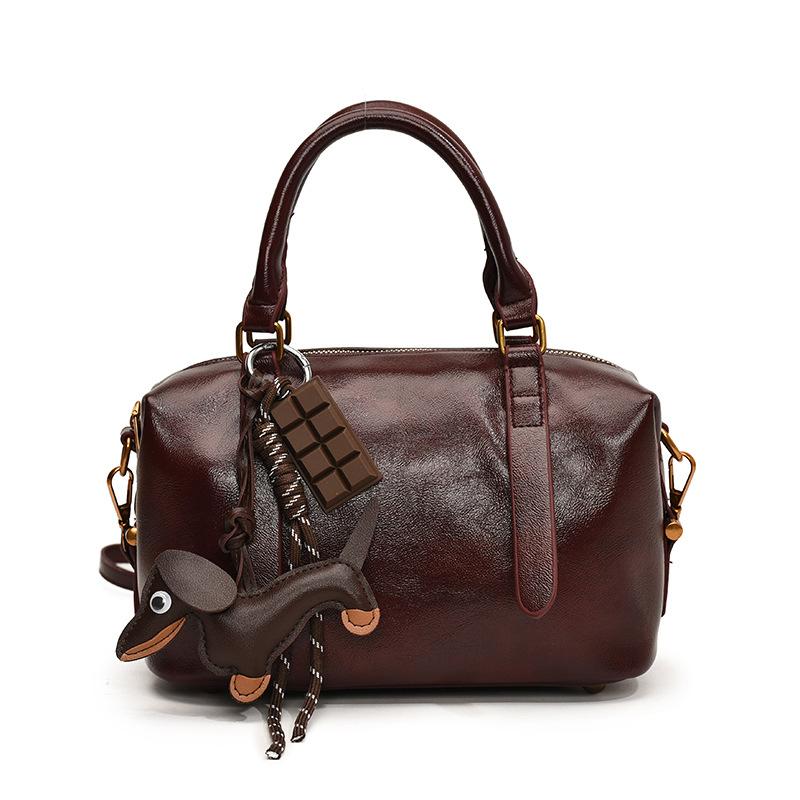 Vintage Premium Maillard Handbag Female Tide Commuter Versatile Boston Bag Casual Messenger Bag