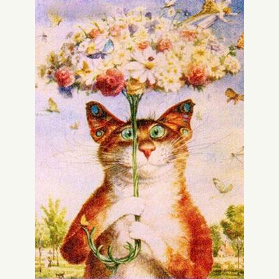 Kit punto croce fai da te diamante ricamo ombrello gatto pittura diamante rotondo completo mosaico decorazioni per la casa