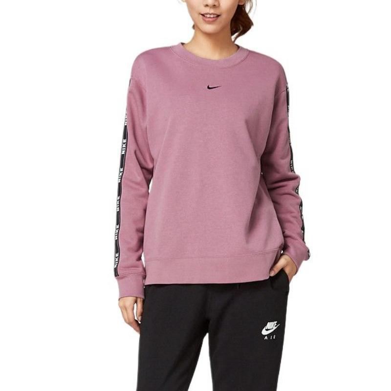 Nike Sports Breathable Sweat-Wicking Crew Neck Pullover Long Sleeve Sweatshirt Women sweatshirt AR3055-515 S