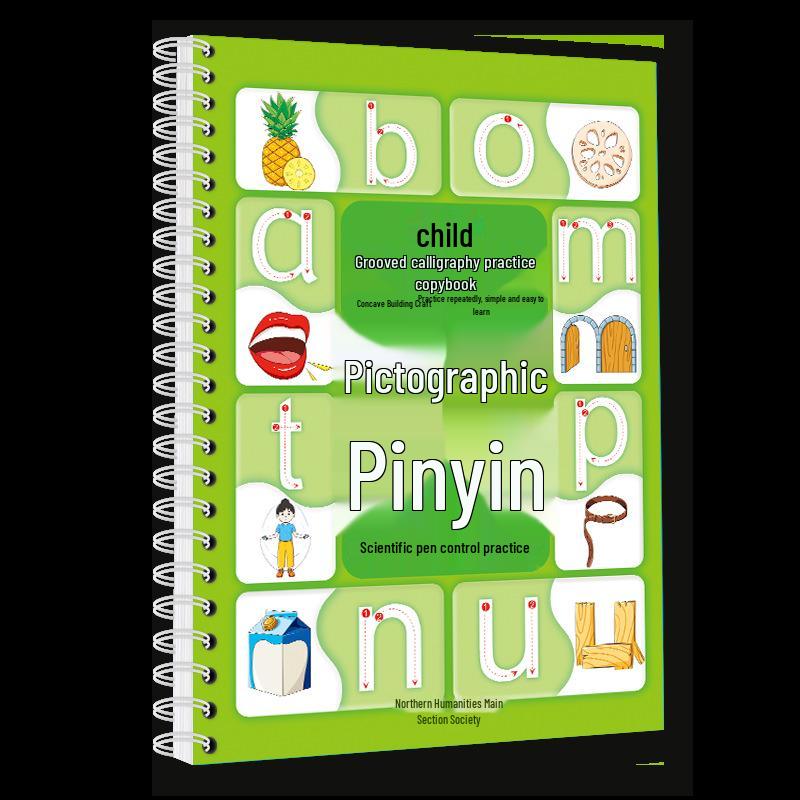 Stylo de contrôle de groove: Livre de traçage et de calligraphie pour la maternelle pour les chiffres, les caractères chinois, le pinyin et l'anglais.