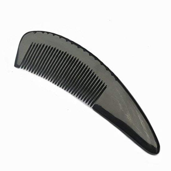 Ivymaker Hair Natural Buffalo Comb, Horn, Anti-Static, Unisex, Fine-Tooth, Black, 16-18cm