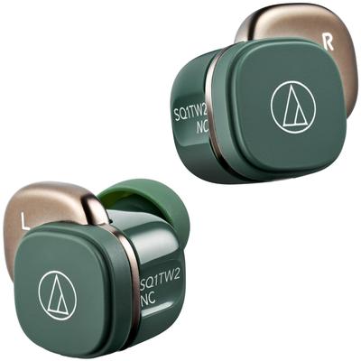 Kabellos Bis zu Stunden IPX5 Kabelloses Laden Umgebungsgeräusche Enthält Original-Aufkleber Audio-Technica ATH-SQ1TW2NC GR(UND) Geräuschunterdrückende Kopfhörer,