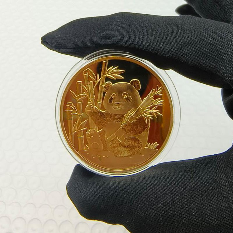 Panda Coins, Gold-plated and Silver Plated, Commemorative Medals, Metal Crafts, Panda Commemorative Medals, Small Gifts