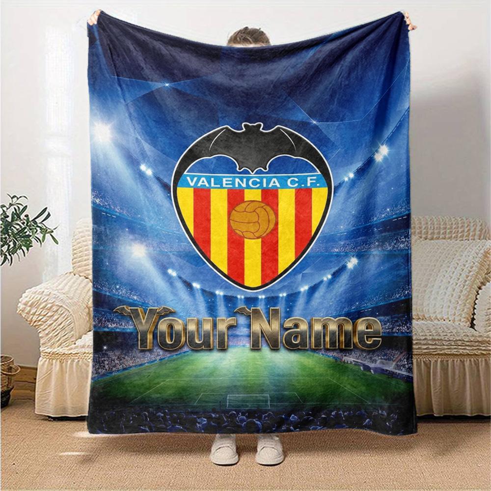 Name Custom Valencia CF Print Flannel Blanket High Quality Warm Comfortable Cover for All Seasons Perfect for Gifts Home Decor