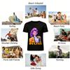 Trendy Cool RUMI Purple Braid Girl Print Casual Top Street Style Unisex Versatile T-Shirt Pure Cotton T-shirt