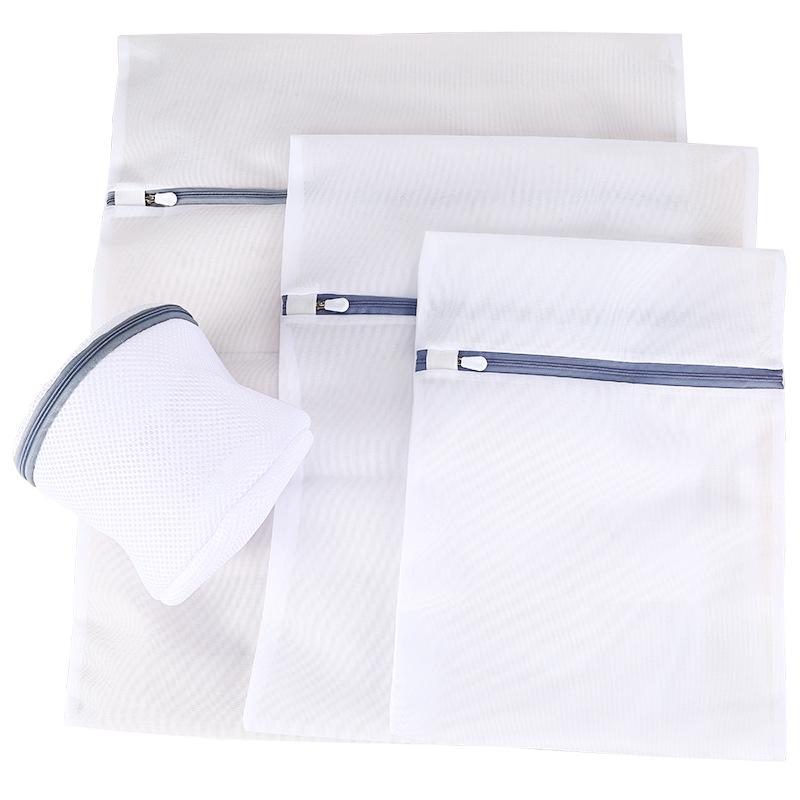 Thickened Fine Mesh Zipper Laundry Bag Set for Lingerie Care
