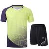 Unisex Badminton Sport Set Short Sleeve Top Shorts Men Women Kids Athletic Wear
