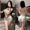 Suspender Pajamas Sexy Lace Suspender Large Size Shorts Women's Loungewear Sex Passion Temptation Uniform Set