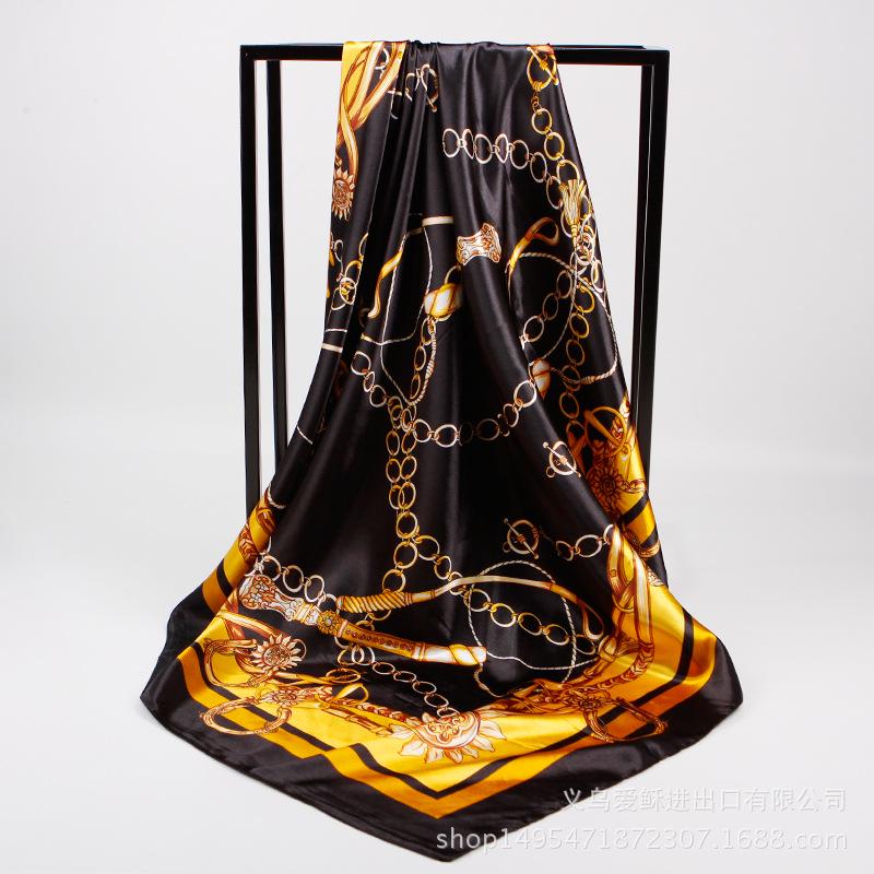 High-quality Luxurious Silk Scarves Headband Scarfs Neck Scarf For Women Chain Silk Scarf Women's Decorative Shawl