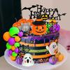 39pcs Halloween Cake Toppers 3D Pumpkin Bat Ghost Cake Balls Cake Decorations Happy Halloween Cake Topper For Party Supplies