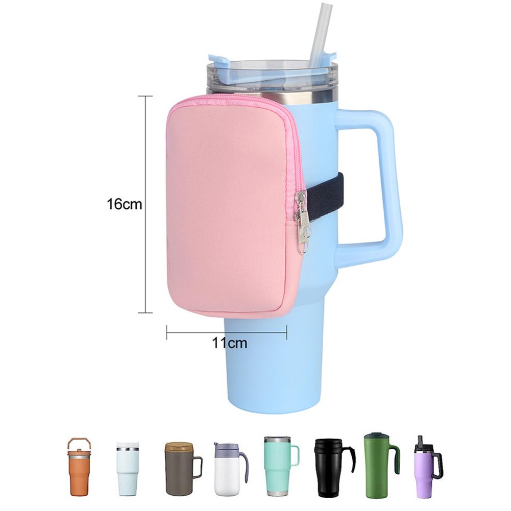 Water Bottle Pouch Diving Fabric Portable Bag Water Bottle Wallet Water Bottle Caddy With Dual Zipper For Phone Keys Card