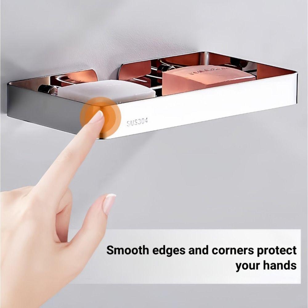Self-draining Soap Holder Wall Mounted Soap Dish High Quality Bathroom Soap Rack Home
