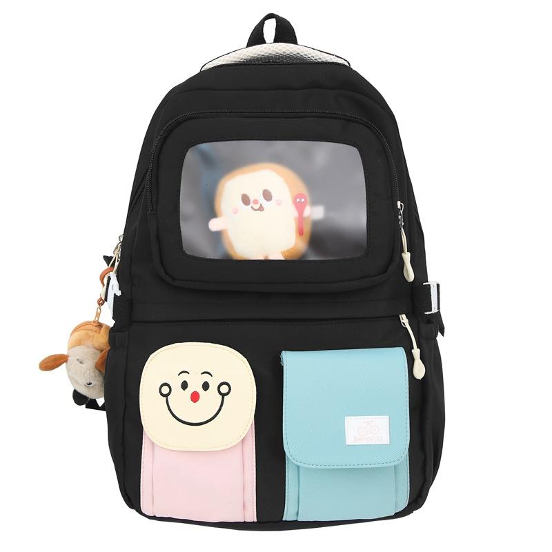 Schoolbag schoolbag women's 1011 new high-value contrasting backpack primary school girl Mori junior high school students travel backpack