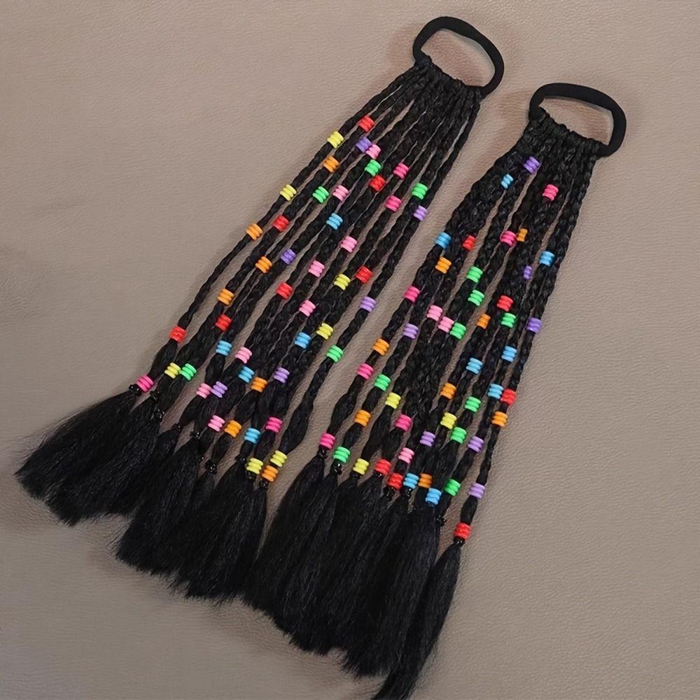 Natürliches Kinder geflochtenes Haarseil Elastizität Perlen geflochtene Pferdeschwanz Perücken Tägliche Verwendung