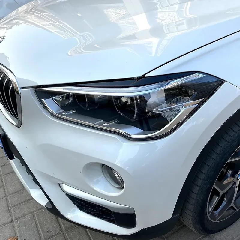 For BMW X1 F48 F49 2015+ ABS Car Front Headlight Eyelids Head Light Lamp Eyebrow Cover Trim Headlight Eyebrow