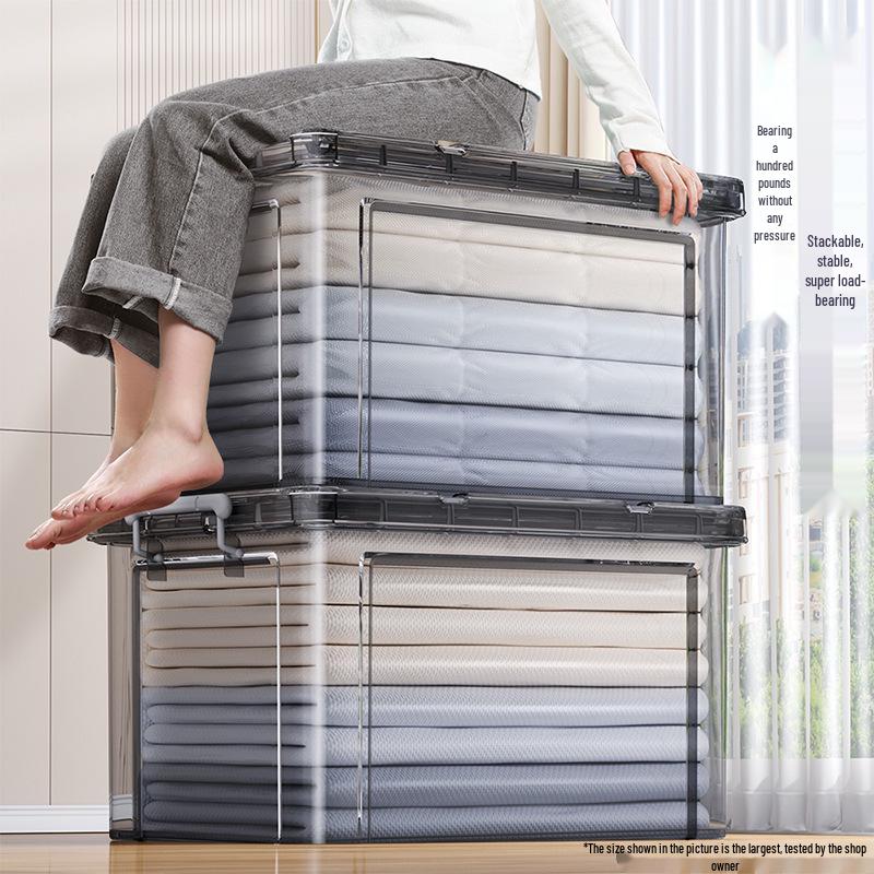 Transparent Large-Capacity Storage Box for Clothes, Toys, Snacks, and More