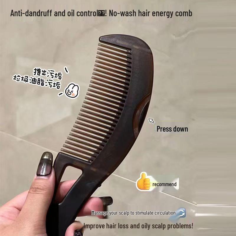 Portable Pressable Scalp Massage Comb for Oil Control & Dandruff Relief, No-Rinse Design