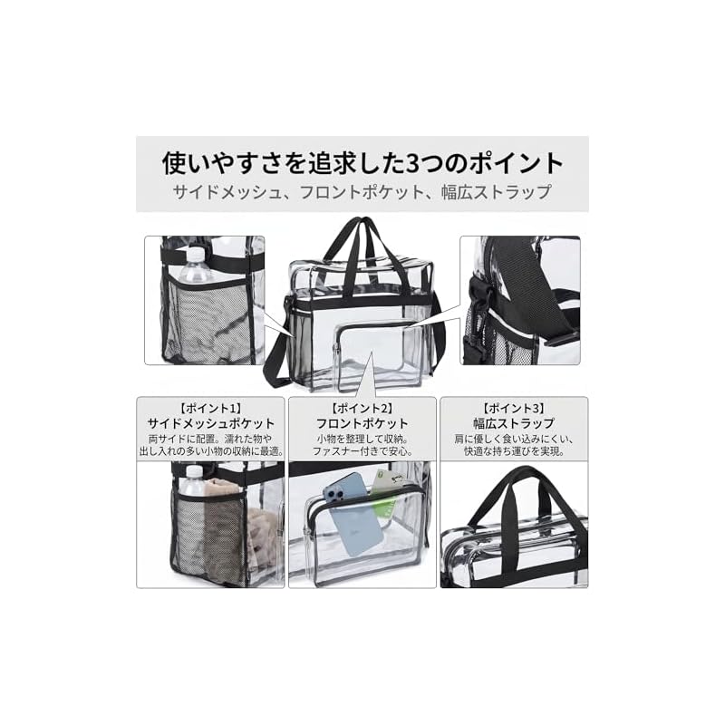 HarnyLoom Transparent Work Bag, Eco-Friendly Handbag, Large Capacity Handbag, Waterproof Transparent Thick PVC Material, Stylish Design