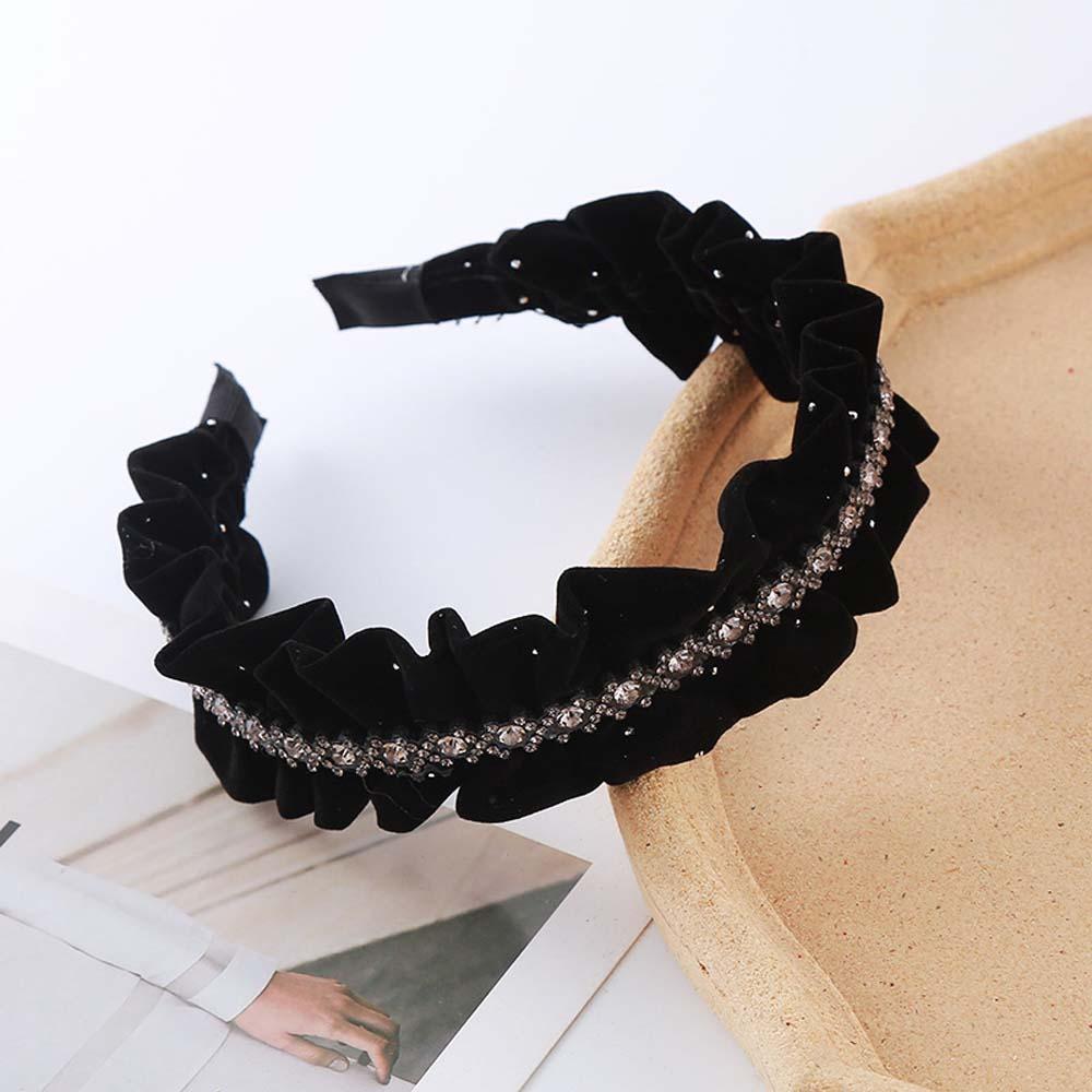 Elegant Shiny Rhinestone Headband French Style Women Sequin Hairband  Banquet