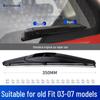 Honda Fit Rear Wiper Blade: Fits 07 Model, Original 16"/14" Rear Window, 15" Boneless, 18" Rubber Strip