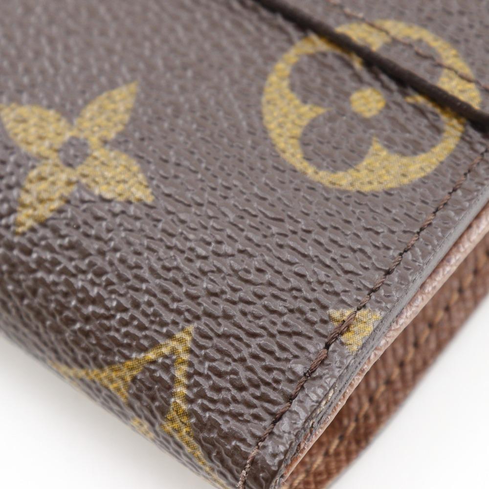 LOUIS VUITTON Porto Monevier Cartes Crdit Bi-Fold Wallet M61652 Double Sided Brown Monogram canvas unisex Used