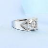 New Live Ring Imitation Mozzarella Diamond 1 Carat Men's Fashion Personality Boss Wedding Ring Jewelry