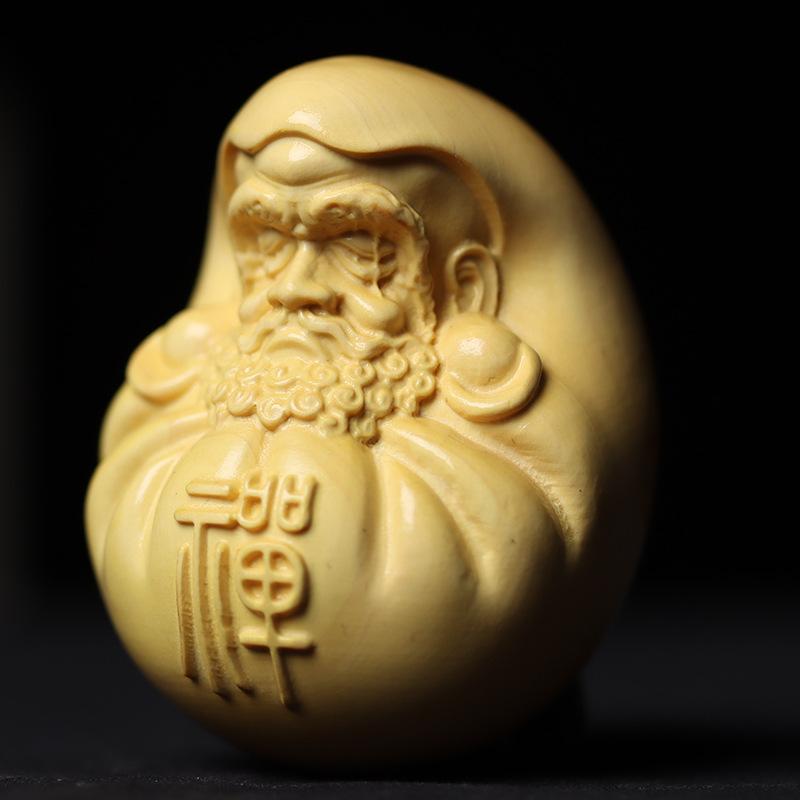 

Solid wood carving Mini figurines of Buddhist figures of Damo patriarch Hand-carved artwork Buddhist figure ornaments