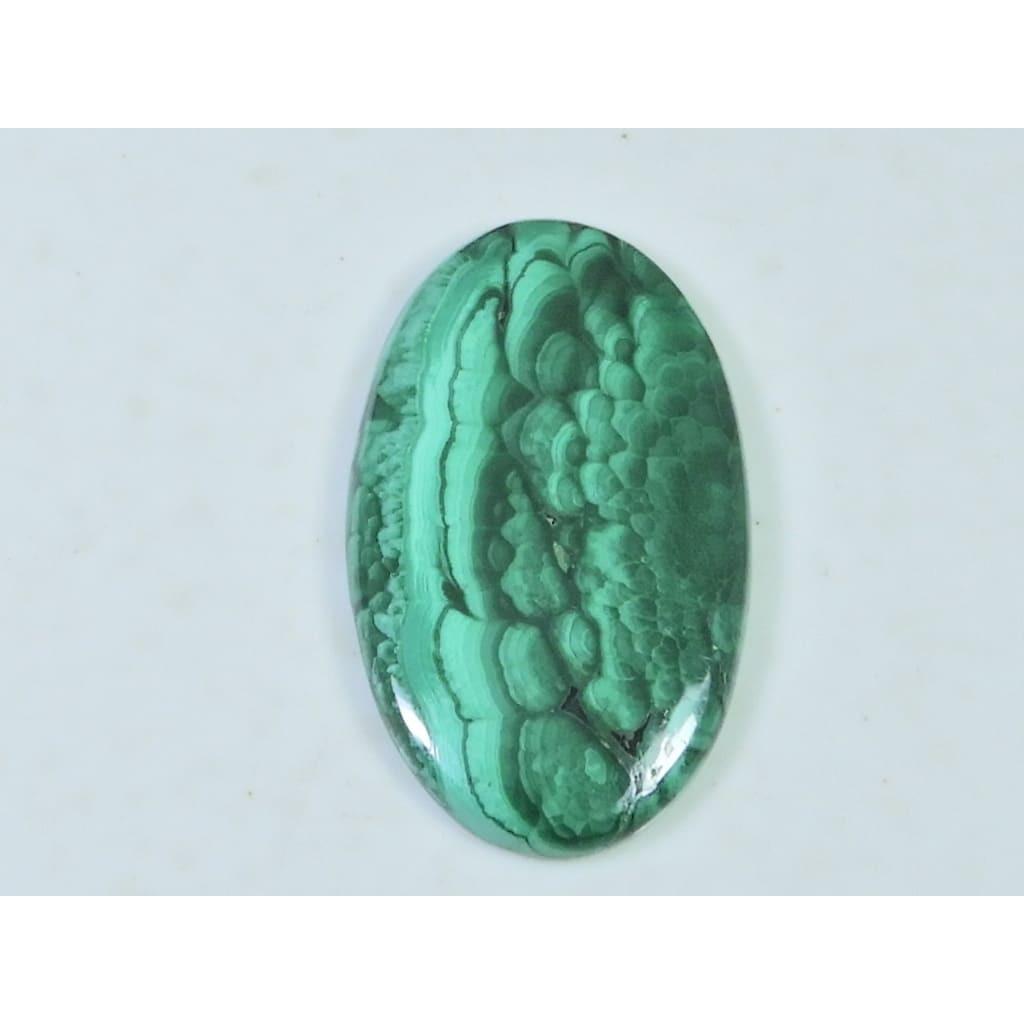 22X39X4MM Natural Malachite Flower Design Oval Cabochon Loose Gemstone 55Cts D-484