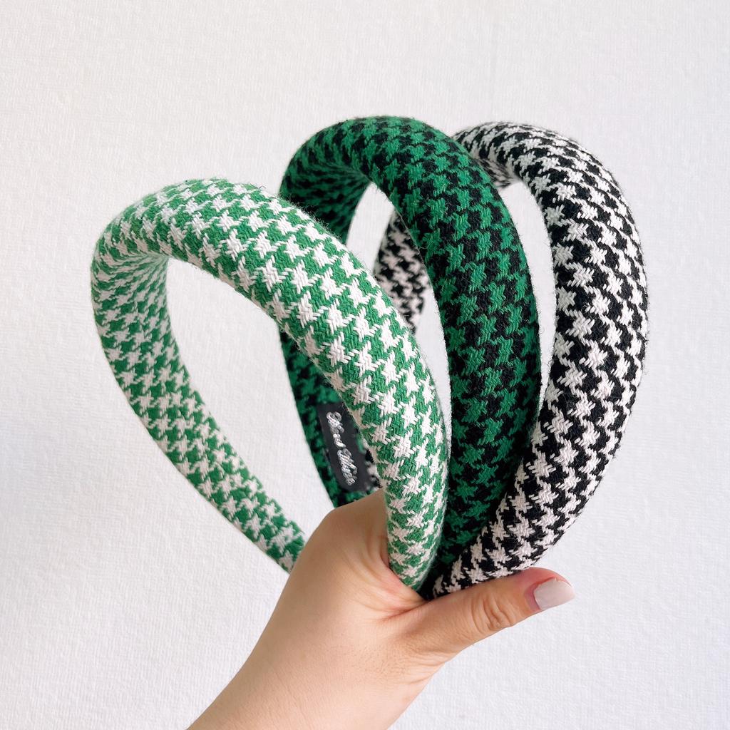 PROLY New Fashion Headband For Women Soft Sponge Houndstooth Headwear Autumn Casual Turban Hair Accessories Travel