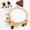 Personality Collarbone Chain Jewelry Set Vintage Earring Punk Multi Pendant Chain Necklace  Autumn