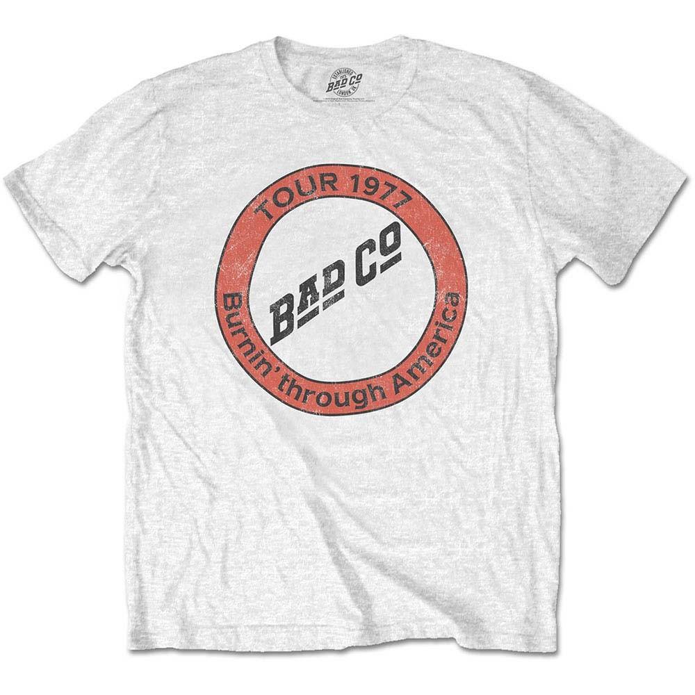 Men s Bad Company Burnin Through America Slim Fit T-shirt Small White M