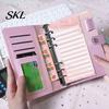 Macaron Color Notebook A6 Budget Planner Notebook, Glitter Cash Tracker Journal, Financial Refillable Accounting Organizer with Dividers for