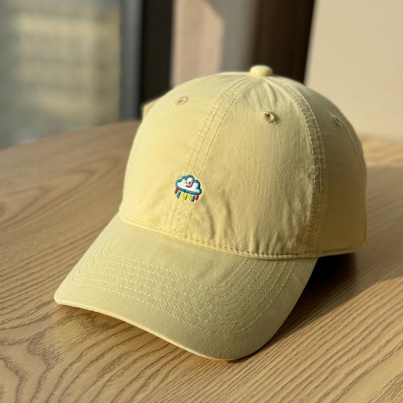 Spring And Summer Small Embroidery Soft Top Baseball Cap Female Big Head Circumference Showing Face Small Wide Brim Cap Male