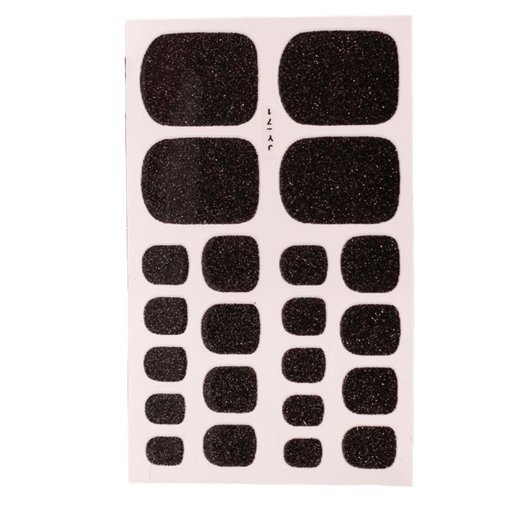1 Set Color Street Nail Strips Toe Nails Files Glittery Self-Adhesive Waterproof Universal Salon Supplies DIY Manicure Kit
