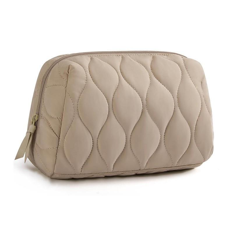 1Pc Travel Makeup Bag, Women's Fluffy Padded Makeup Bag, Women's Inflatable Makeup Bag, Makeup Storage Box, Travel Essentials, Toiletries Accessories