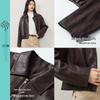 ESE-Y Women's Faux Leather Lapel Jacket