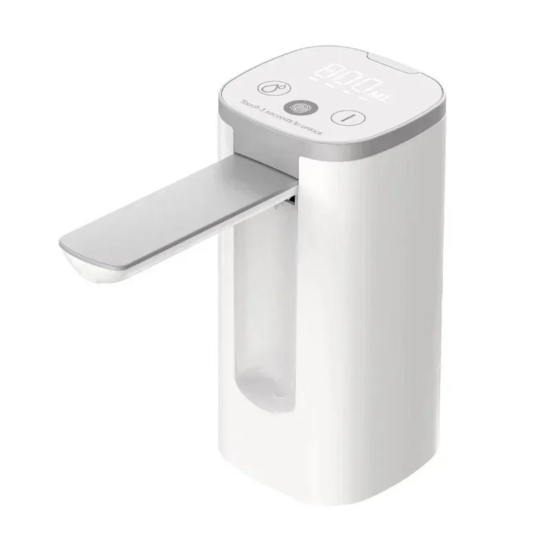 

Automatic Electric Water Pump, Fingerprint Unlock Touch Screen Smart Gallon Bottle Drinking, Adjustable Foldable Water Dispenser білий