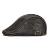 Northwood Solid Genuine Leather Autumn Ainter Berets Cap for Men Warm Beret Hats Flat Beret Cap Bone Brim Hats