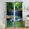 2 pcs, versatile polyester transparent curtains for home decoration Rainforest Waterfall Natural for use in bedrooms and living