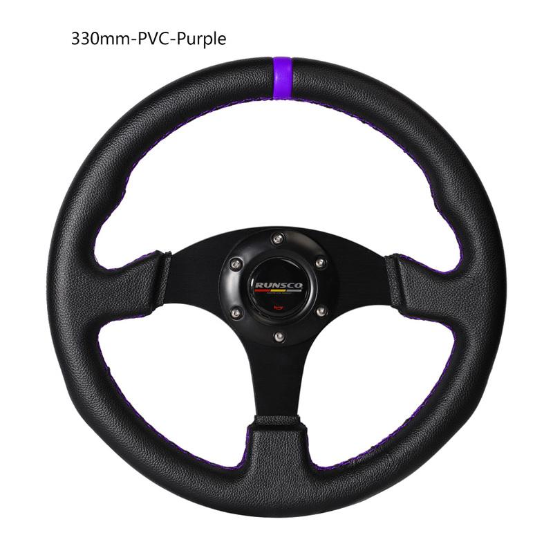 330mm/13 İnç Düz Direksiyon Simidi Alüminyum+PVC Drift Simülasyon Yarış Oyunu Direksiyon Simidi Evrensel