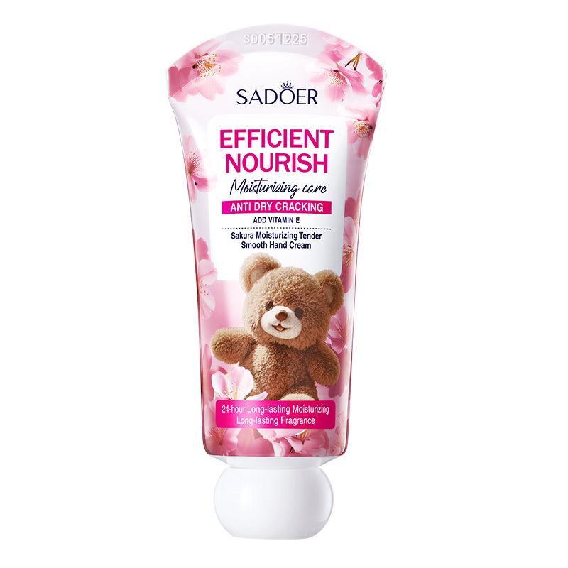 

SADOER Cherry Blossom Moisturizing Hand Cream, 60g (Bear Cherry Blossom, Foreign Language Edition)