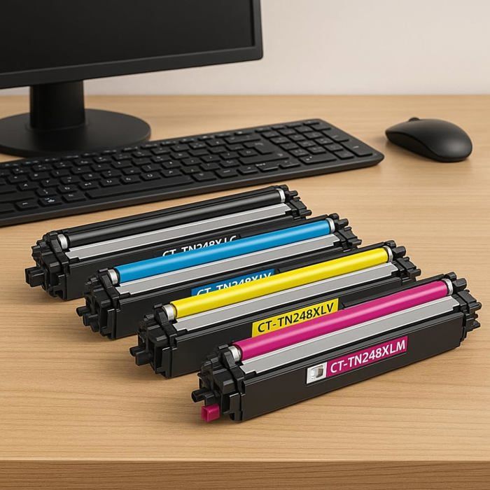 Pack of 4 Toners - SHOP-STORY - TN248XL - Compatible Brother - High Performance - Laser