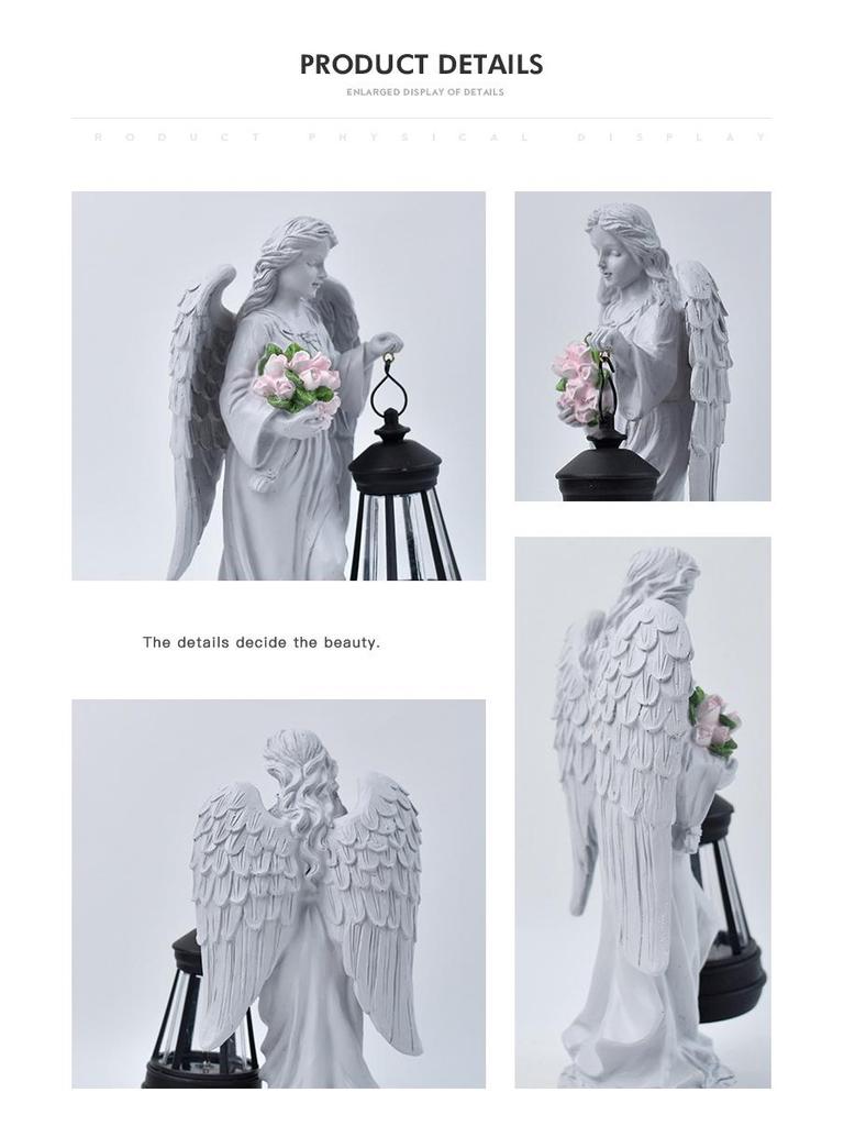 European Angel Solar Lantern Outdoor Garden Light Ornament