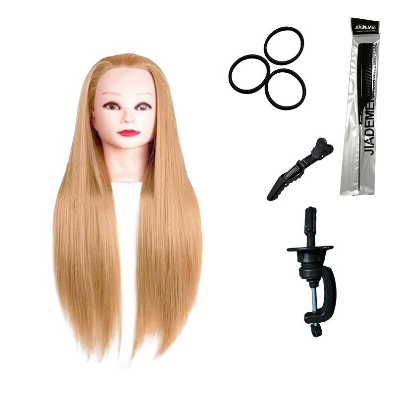 Flecht- und Styling-Mannequinkopf mit gerader Ponyfrisur – Permierbar, Färbbar und Ideal für Friseur- und Schnittübungen