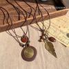 Women's Zen Retro Feather Necklace - Ethnic Layered Beaded Clavicle Chain, Long Bohemian Style